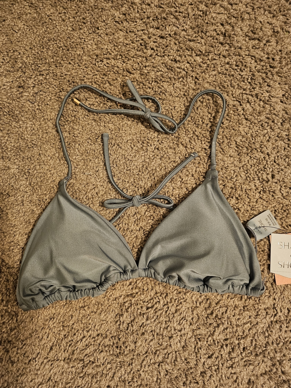 Shade & Shore Soft Sage Triangle Bandeau Bikini Top
